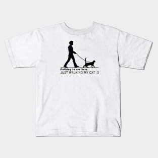 Just Walking my Cat - Inverted Kids T-Shirt